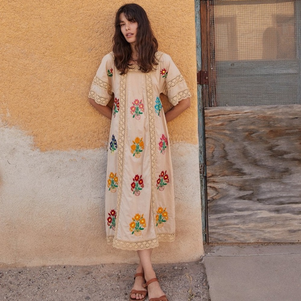 Christy Dawn embroidered Simone floral dress M/L